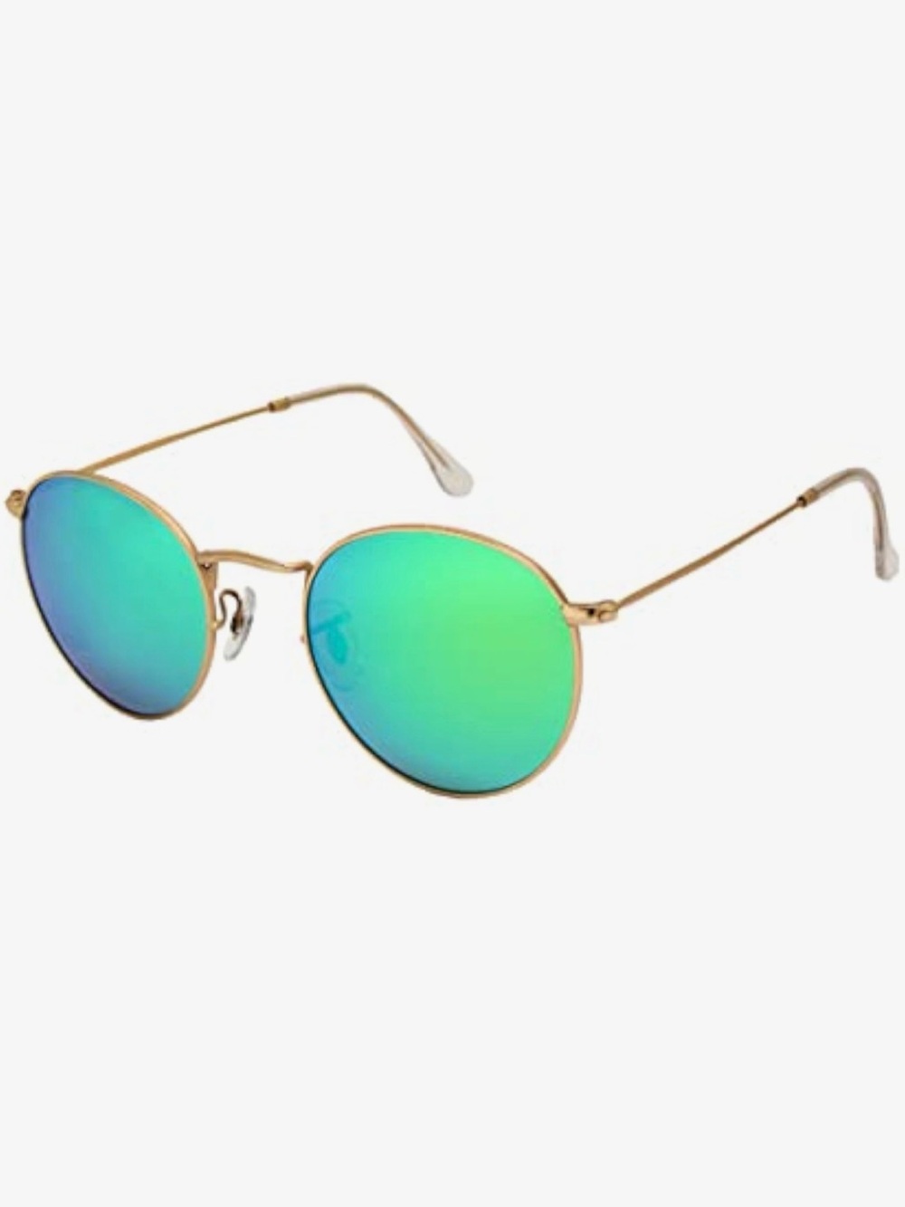 Sunglasses with Green Mirrored Lenses + case